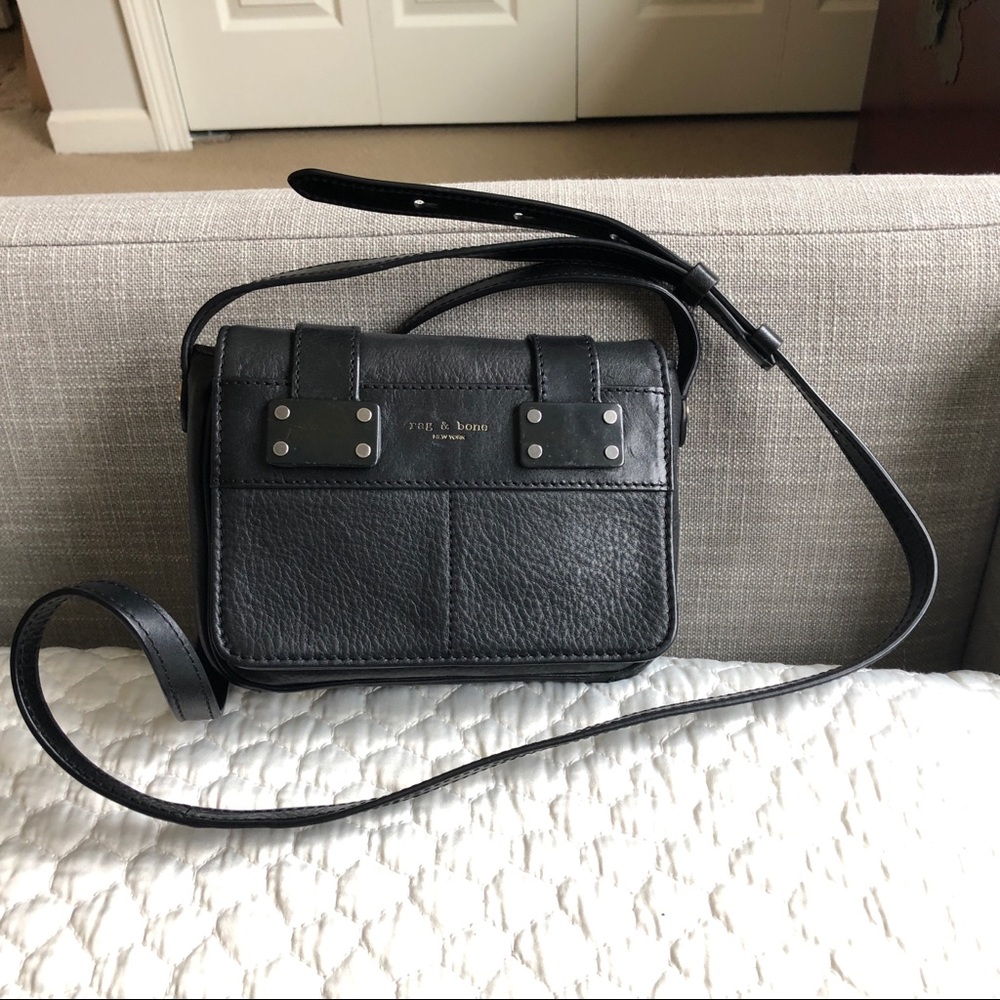 Rag and Bone Mini Black Leather Pilot Handbag